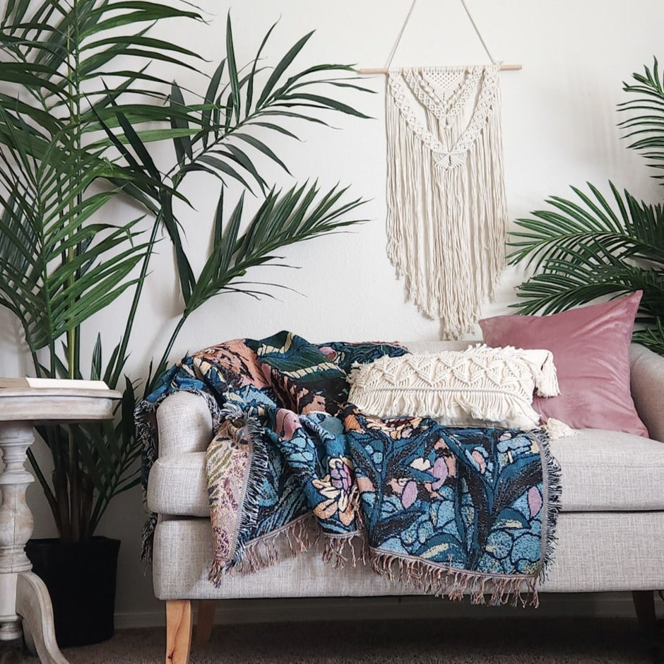 Freya White Macrame Fringe Wall Hanging / Tapestry | Dusk & Bloom
