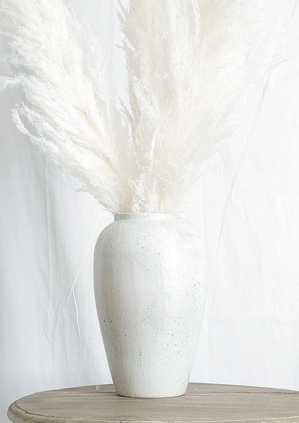 Dried Large White Boho Pampas Grass with Extension Rods - Set of 3 | Dusk & Bloom