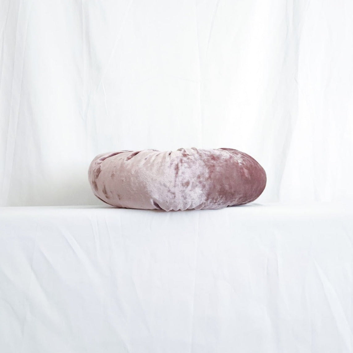 Primrose Lilac Purple 15" Round Button-Tufted Velvet Pillow (Special Order)