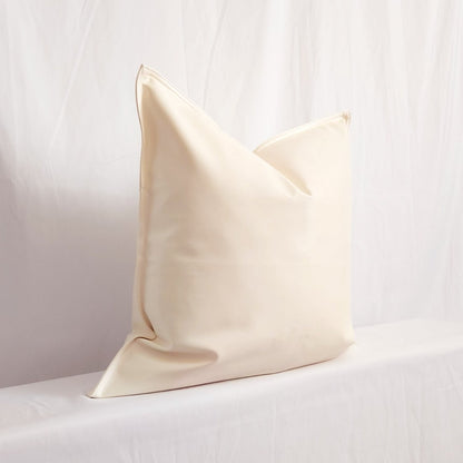 Daryl Faux Leather Pillow White Throw Pillow Cover 20x20 | Dusk & Bloom