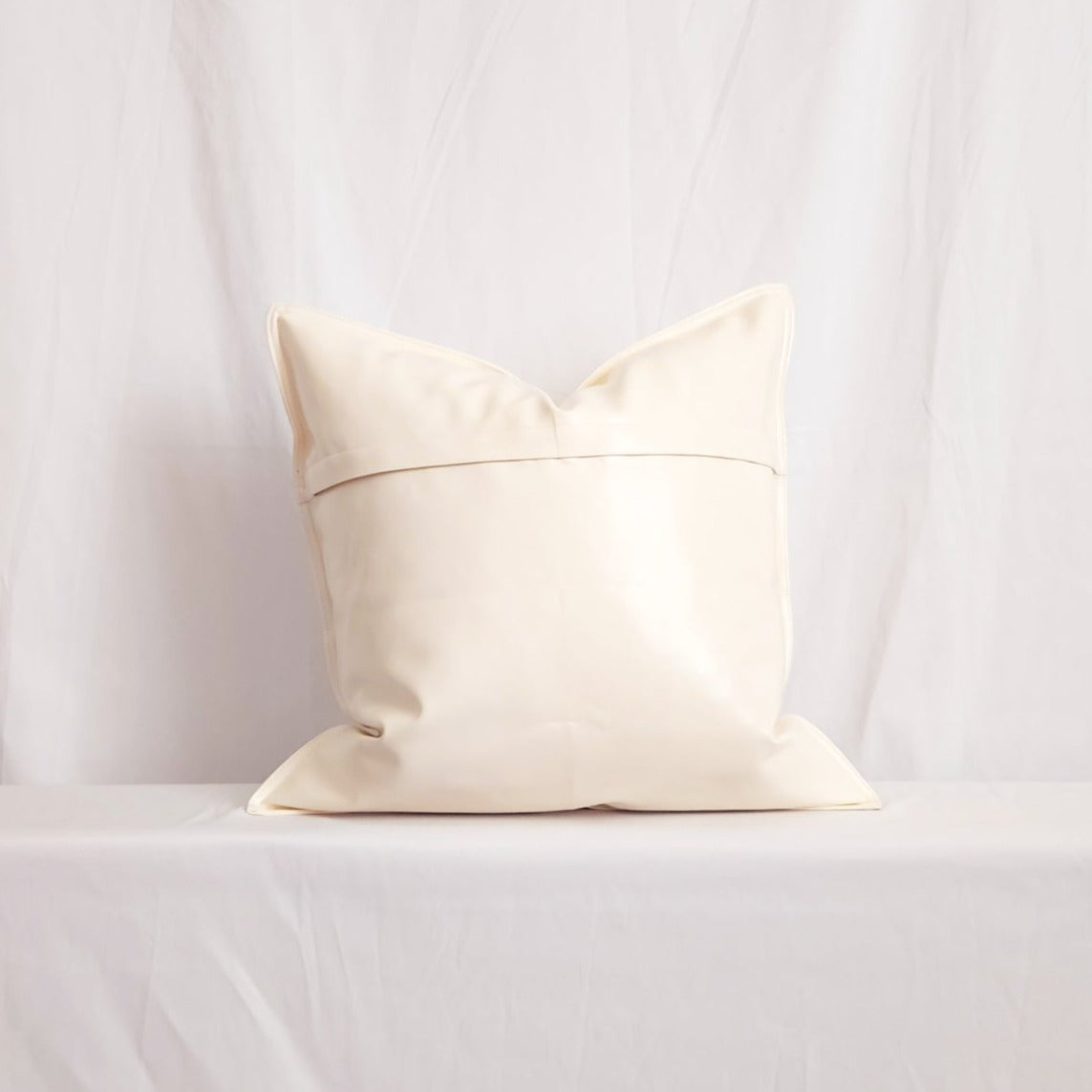 Daryl White Faux Leather 20" Pillow Cover | Dusk & Bloom