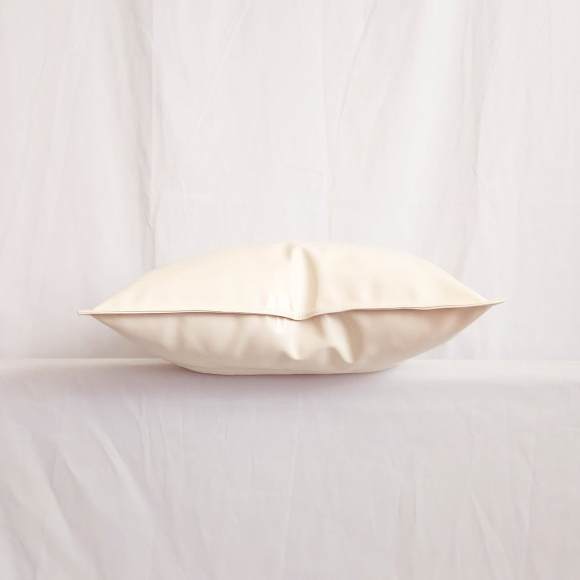 Daryl White Faux Leather 20" Pillow Cover | Dusk & Bloom