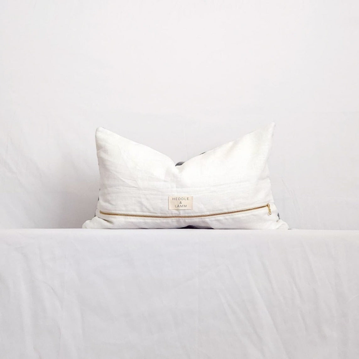 Diya Plaid Wool Pillow Blue Boho Pillow Cover Lumbar Throw Pillow | Dusk & Bloom
