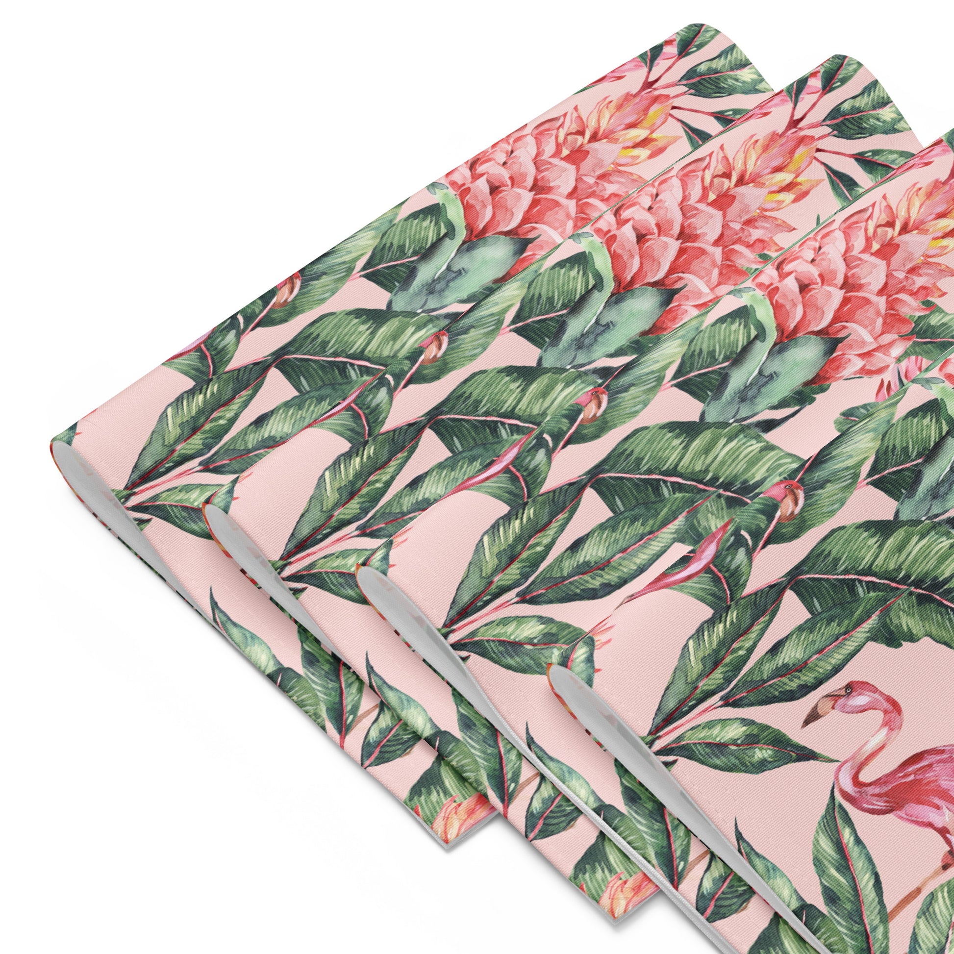 Keyes Pink Flamingo Placemats (Set of 4), Tropical Placemats | Dusk & Bloom