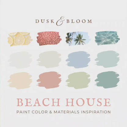 Beach House Paint Colors - Color Palette for Whole House Interior + Materials & Finishes Guide, BM | PDF Digital Download