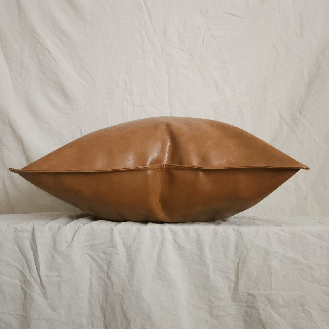 Daryl Faux Leather Pillow Cover Brown Faux Leather Throw Pillow | Dusk & Bloom