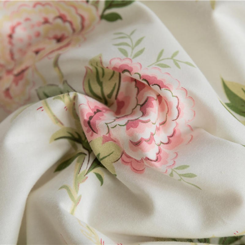 Anna Ivory Cottagecore Floral Duvet Cover Set with Pink Sheet | Dusk & Bloom