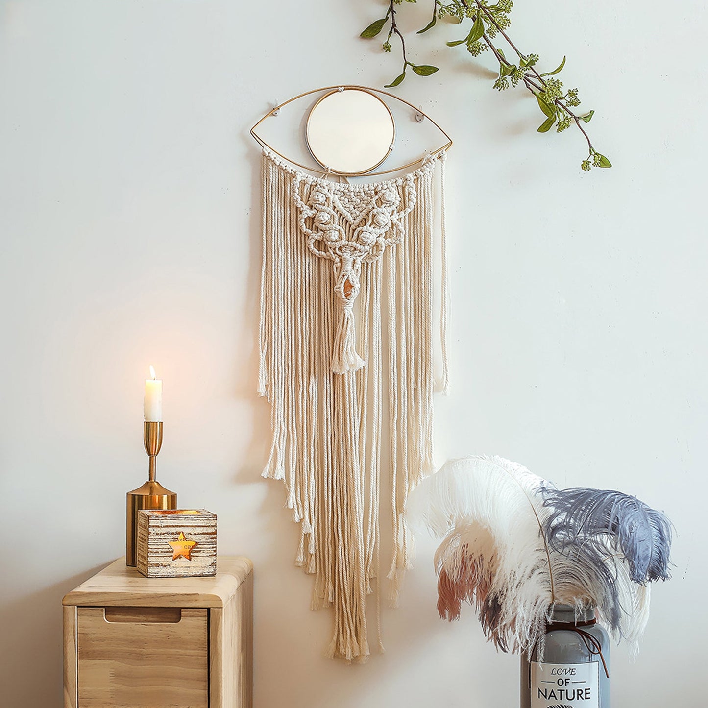 Iris Boho Eye Mirrored Macrame Wall Hanging / Tapestry | Dusk & Bloom