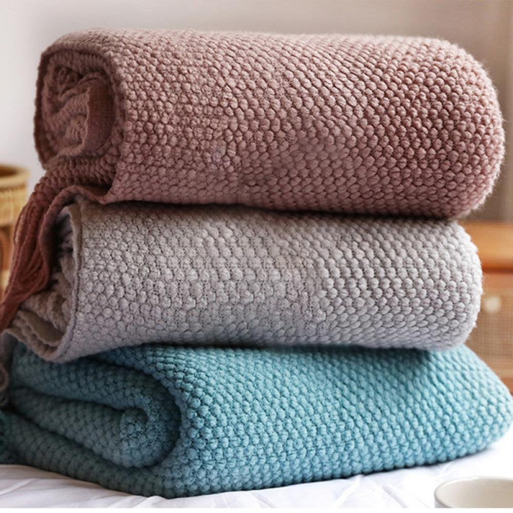 Valerie Waffle Throw Blankets with Fringe | Dusk & Bloom