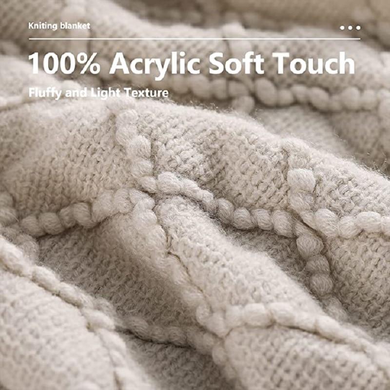 Emery White Extra Long Diamond Fringe Throw Blanket | Dusk & Bloom