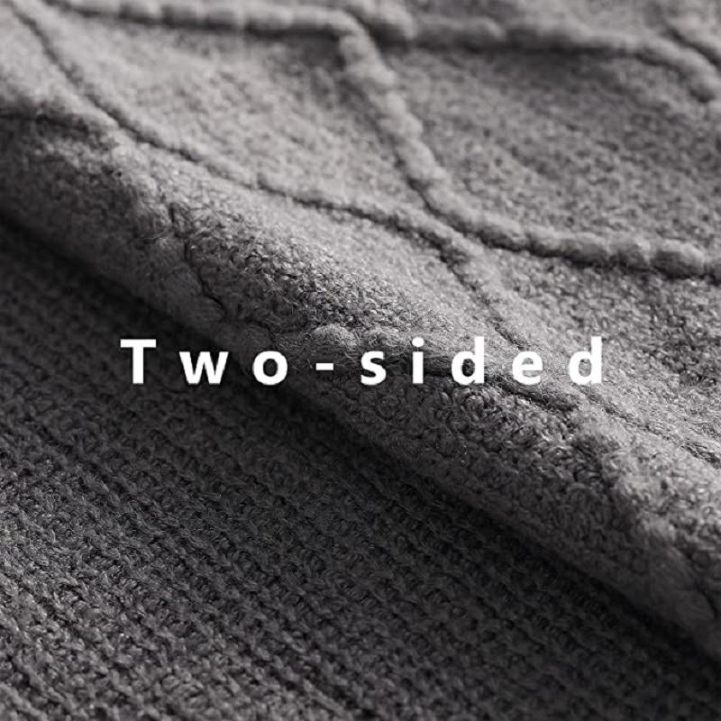 Emery Extra Long Diamond Fringe Throw Blanket | Dusk & Bloom