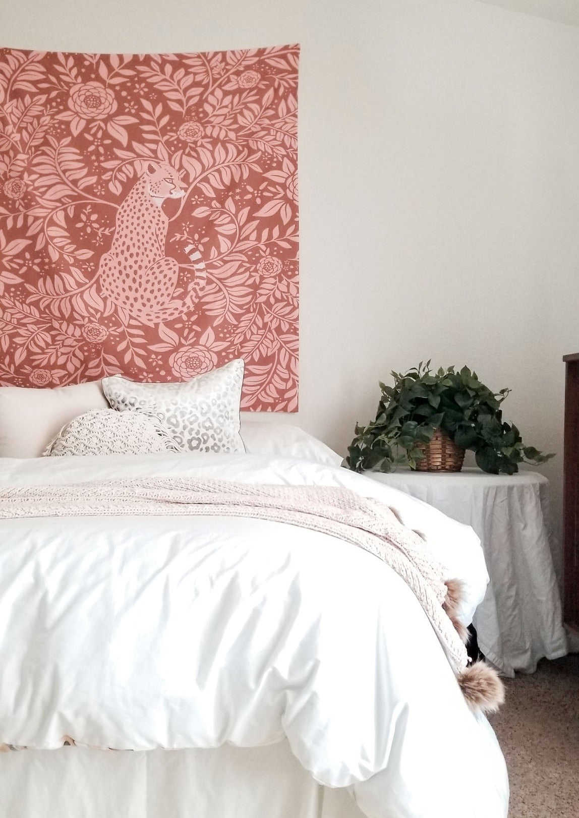 Gigi Cream Chenille Pom-Pom Throw Blanket | Dusk & Bloom