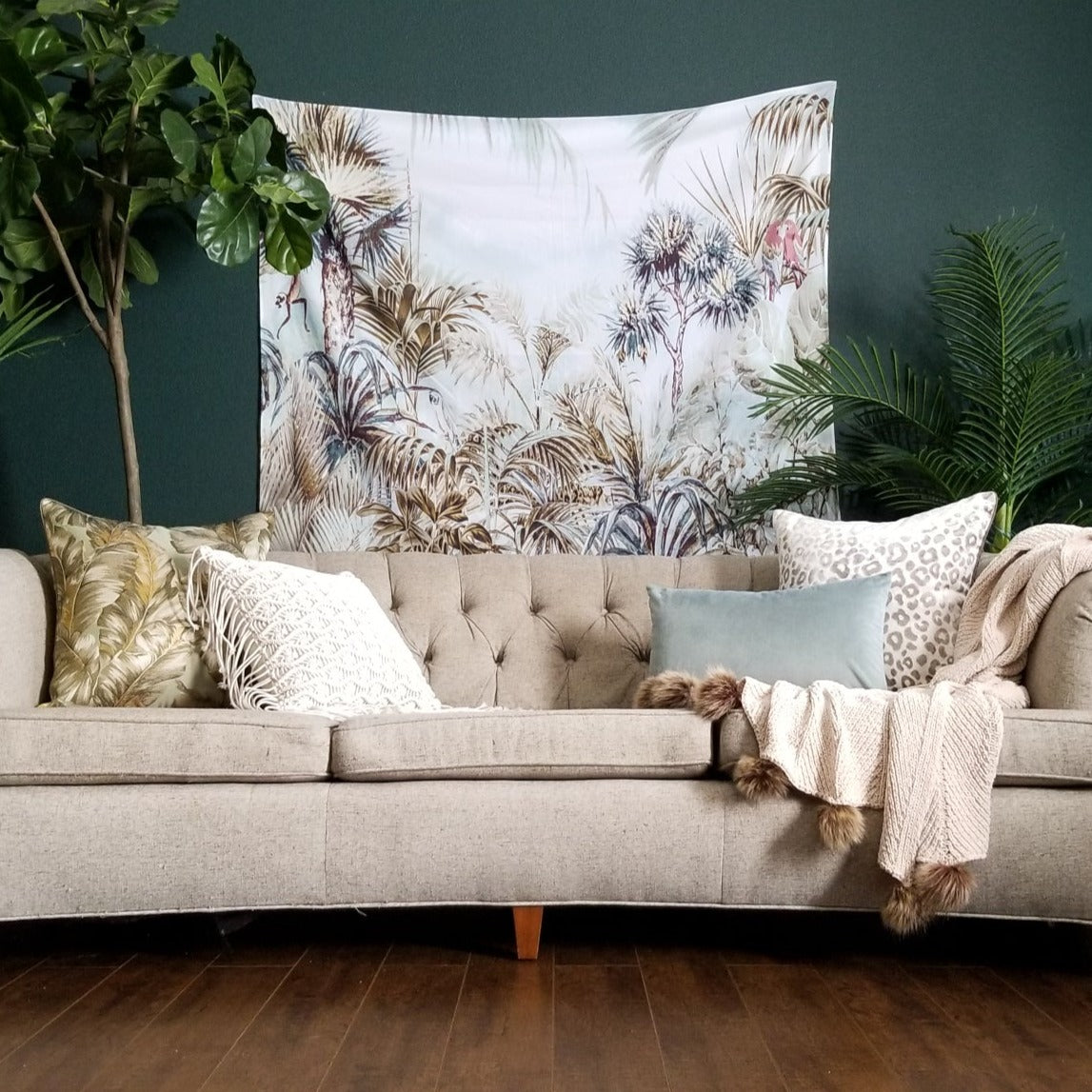 Gigi Cream Chenille Pom-Pom Throw Blanket | Dusk & Bloom
