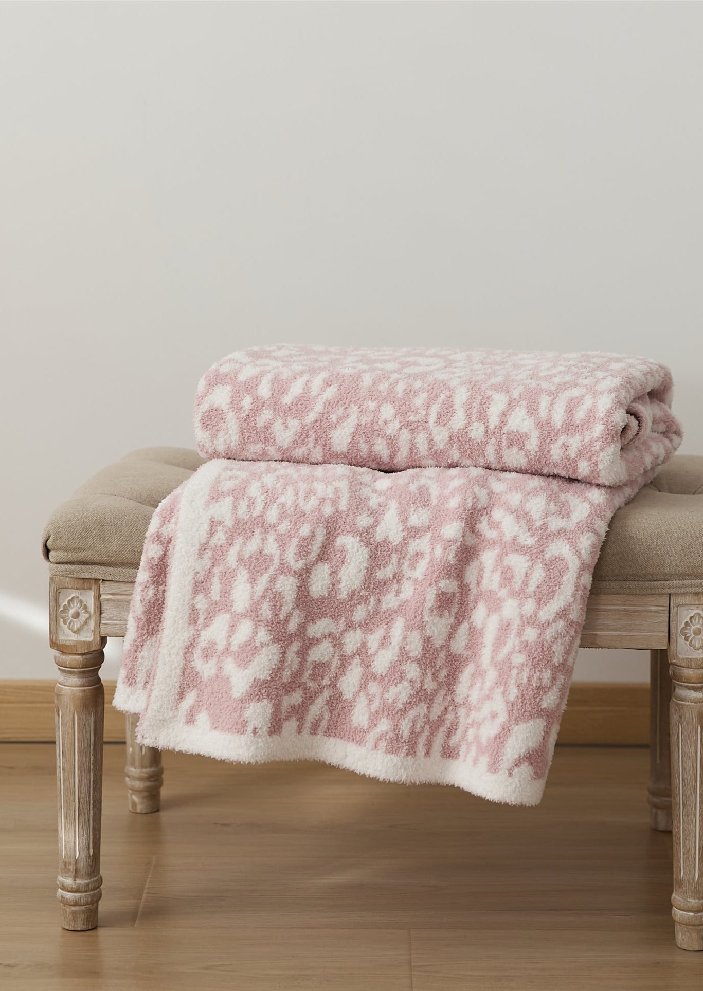 Amara Pink Leopard Microfiber Throw Blanket (51" x 63", Reversible) | Dusk & Bloom