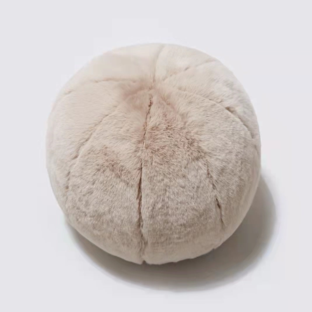 Fawn Beige Faux Fur Pillow Ball (11") | Dusk & Bloom