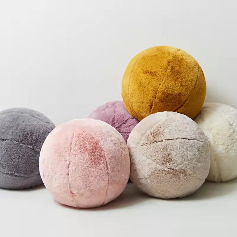 Fawn Golden Yellow Faux Fur Pillow Ball (11") | Dusk & Bloom