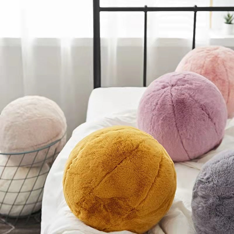Fawn Golden Yellow Faux Fur Pillow Ball (11") | Dusk & Bloom