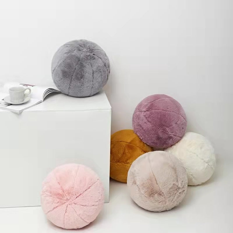 Fawn Golden Yellow Faux Fur Pillow Ball (11") | Dusk & Bloom