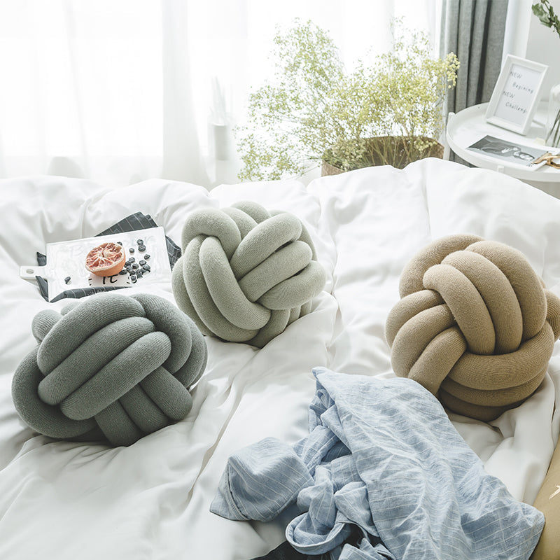 Cici Sage Green Knot Pillow (12", Handmade) | Dusk & Bloom