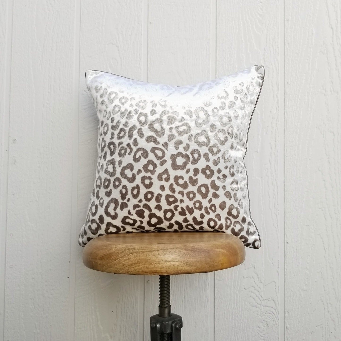 Lucy Taupe Velvet Leopard Pillow Cover (Brown Gray) | Dusk & Bloom