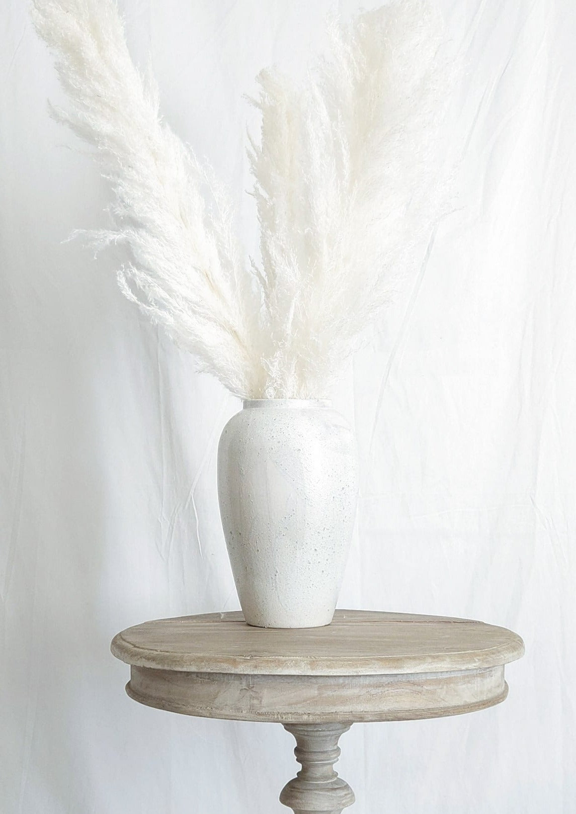 Santorini White Textured Stoneware 11" Vase | Dusk & Bloom