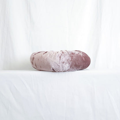 Primrose Lilac Purple 15" Round Button-Tufted Velvet Pillow (Special Order)