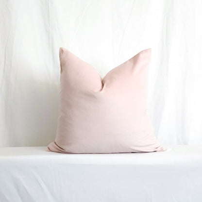 Victoria II Light Pink Velvet 20" Pillow Cover | Dusk & Bloom