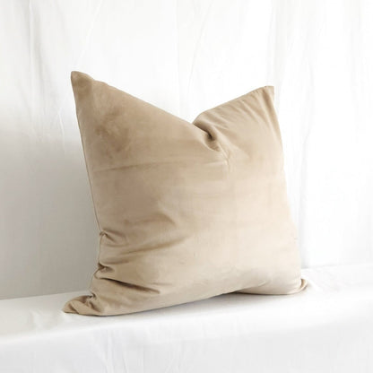 Victoria II Tan Velvet 20" Pillow Cover | Dusk & Bloom