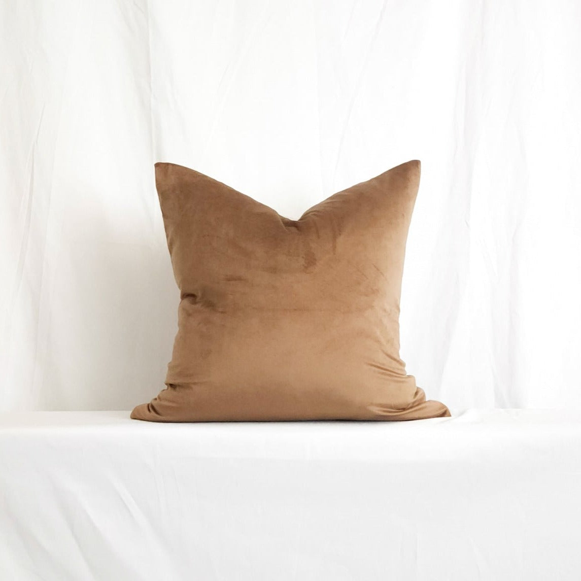 Victoria II Brown Velvet 20" Pillow Cover | Dusk & Bloom