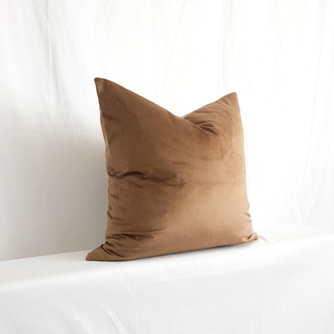 Victoria II Brown Velvet 20" Pillow Cover | Dusk & Bloom