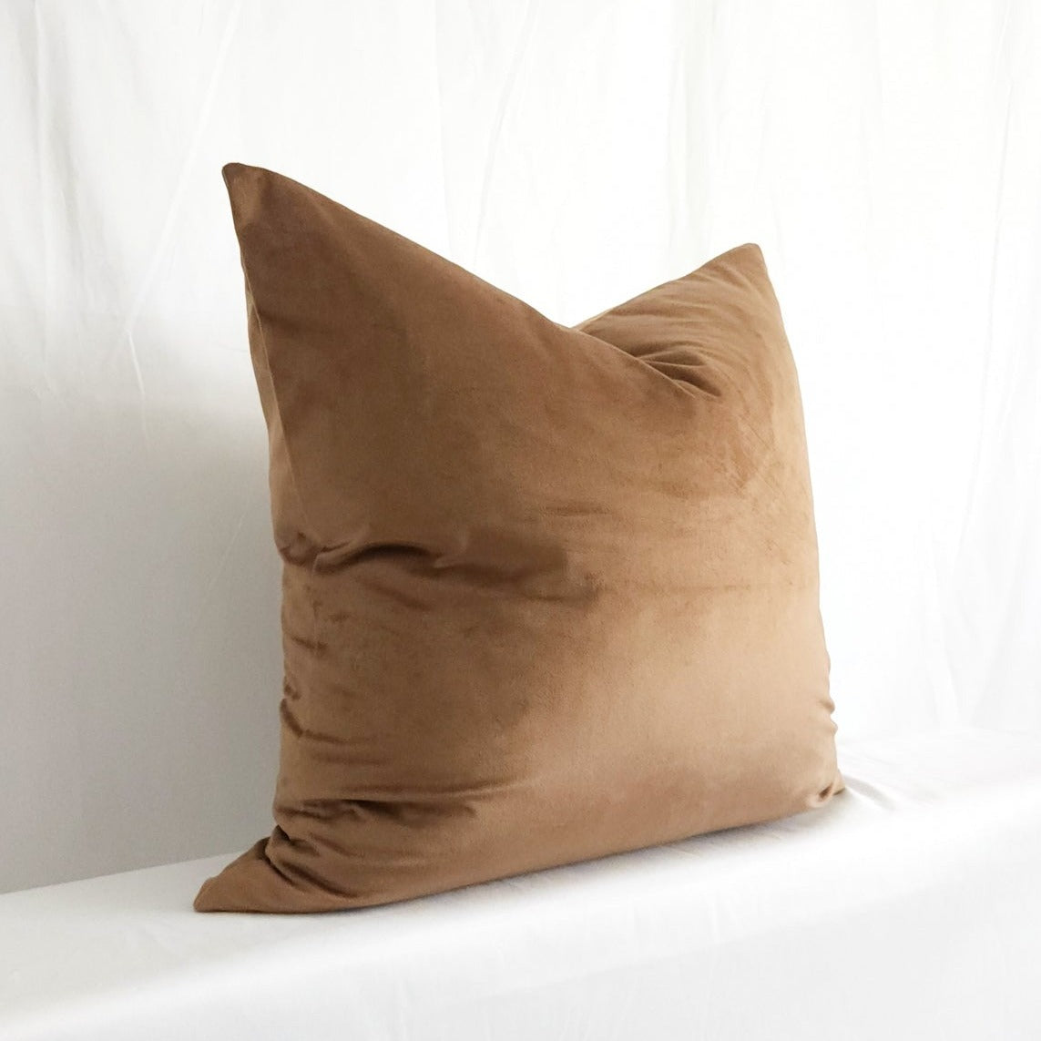 Victoria II Brown Velvet 20" Pillow Cover | Dusk & Bloom