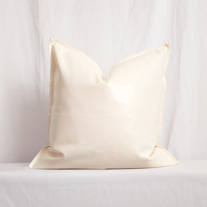Daryl White Faux Leather 20" Pillow Cover | Dusk & Bloom