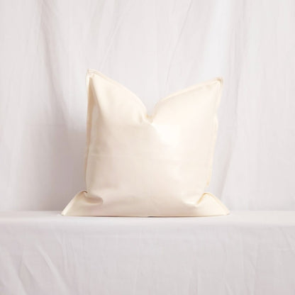 Daryl White Faux Leather 20" Pillow Cover | Dusk & Bloom