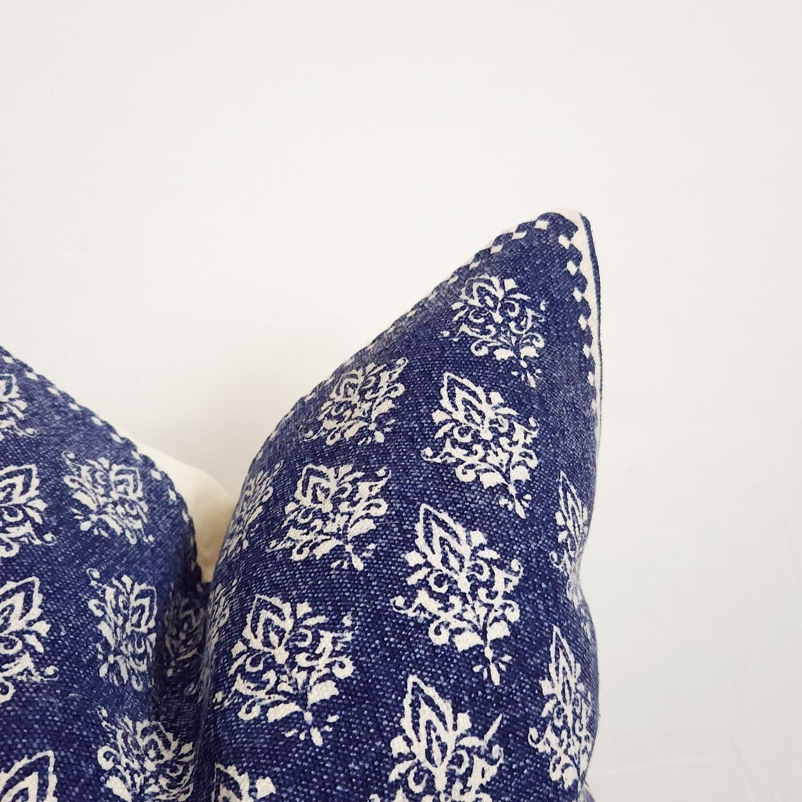 Blue and White Coastal Grandma Jacquard 20" Throw Pillow Cover - Handmade | Dusk & Bloom