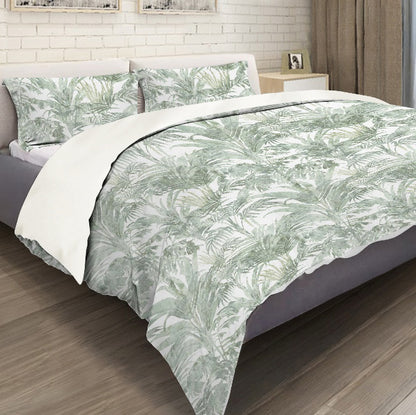 Havana Green Palm Leaves Tropical Bedding Duvet Cover Set | Dusk & Bloom