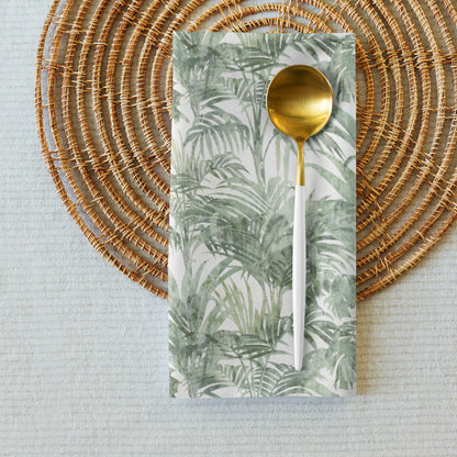 Havana Sage Green Fabric Napkins, Cloth Tropical Napkins | Dusk & Bloom