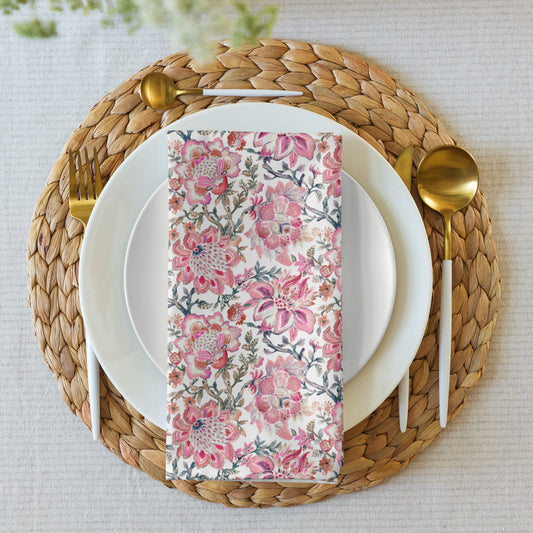 Indira Pink & White Floral Boho Napkins, Set of 4 | Dusk & Bloom