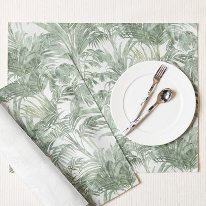 Havana Sage Green Tropical Palms Placemats | Dusk & Bloom