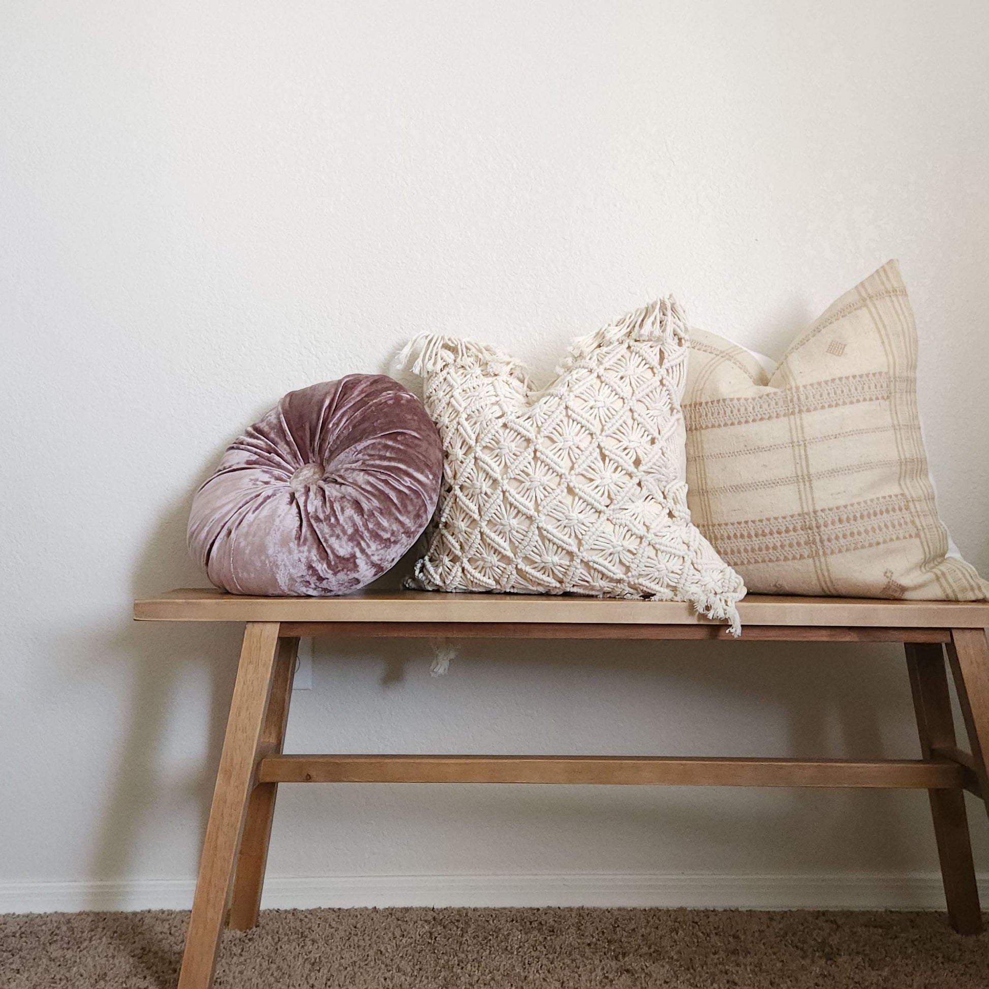 Trish Lilac & Ivory Glam Boho Chic Pillow Cover Combo | Dusk & Bloom