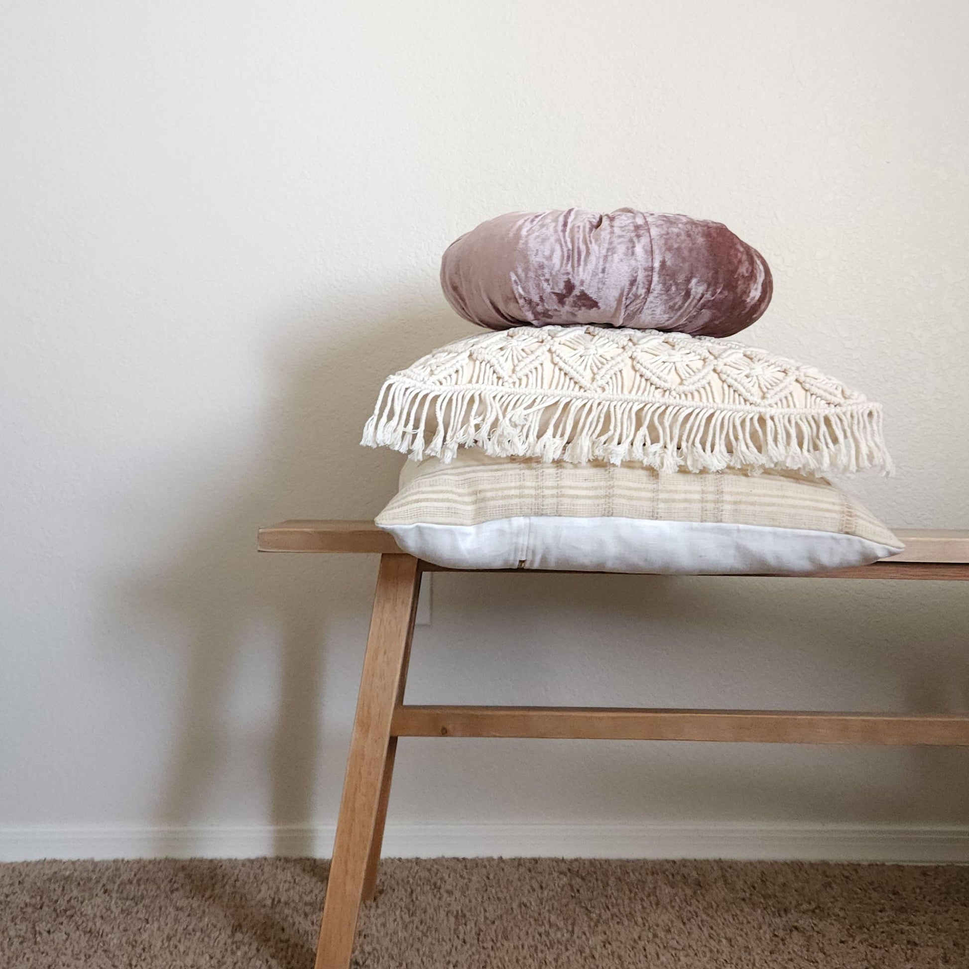 Trish Lilac & Ivory Glam Boho Chic Pillow Cover Combo | Dusk & Bloom