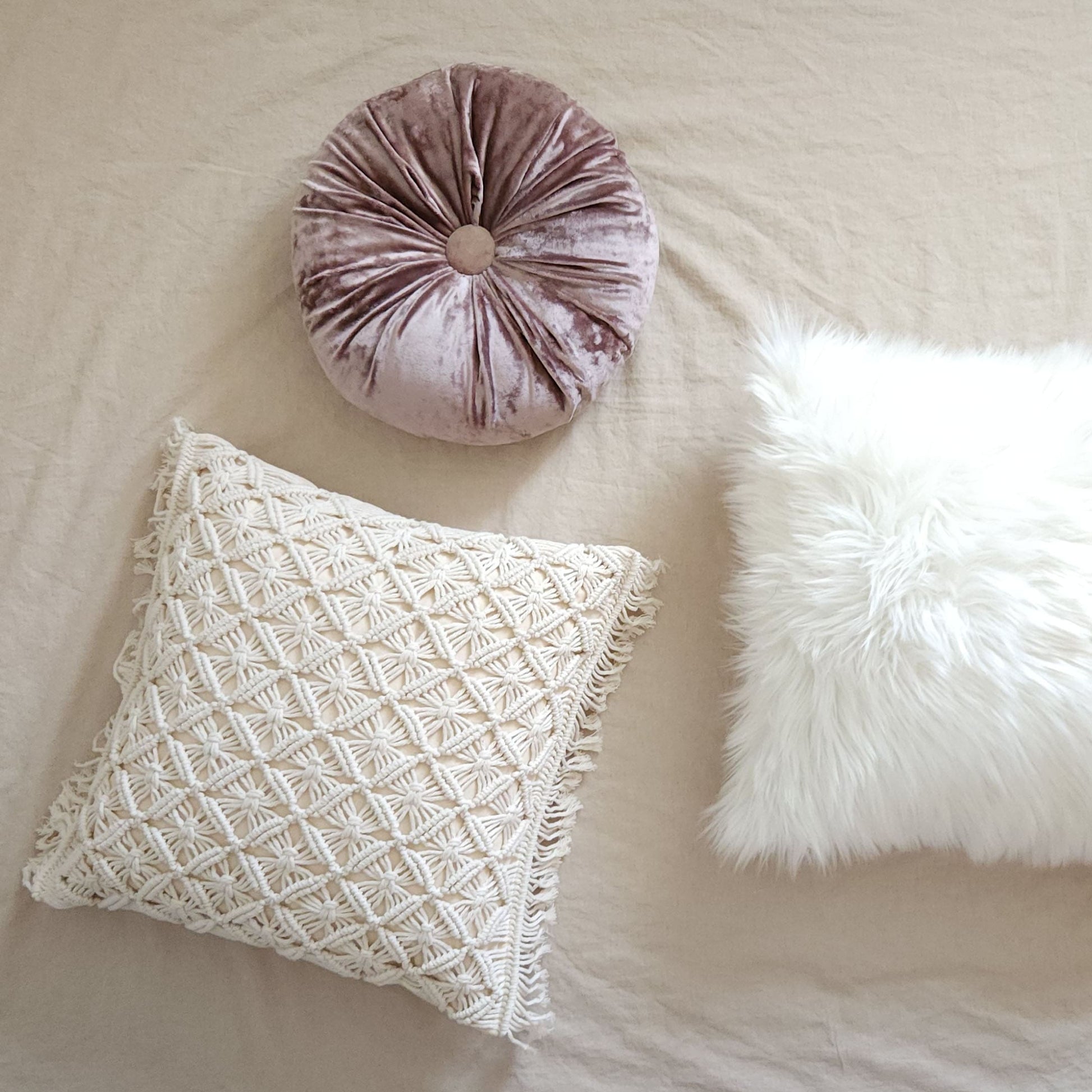 Wilma Lilac & White Boho Glam Pillow Cover Combo | Dusk & Bloom
