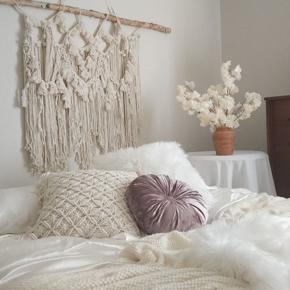 Wilma Lilac & White Boho Glam Pillow Cover Combo | Dusk & Bloom