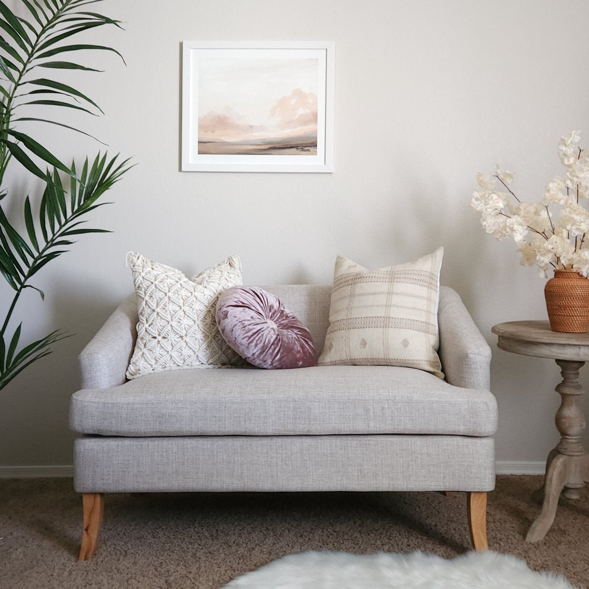 Trish Lilac & Ivory Glam Boho Chic Pillow Cover Combo | Dusk & Bloom