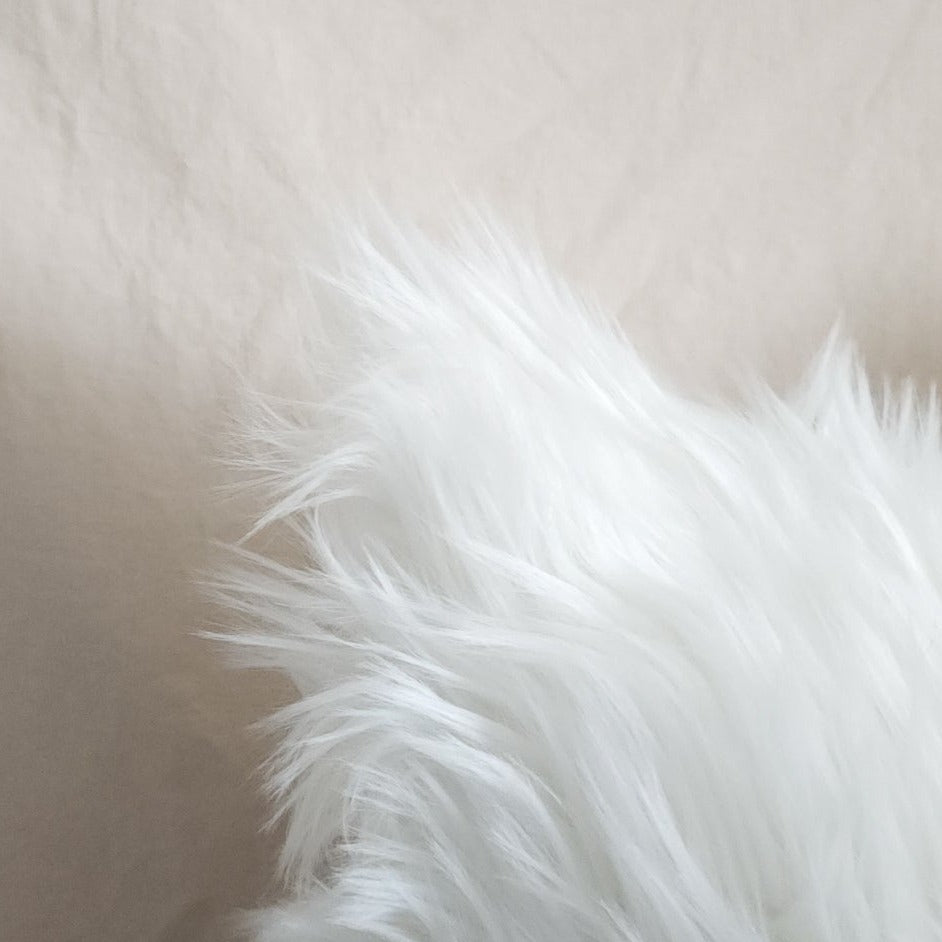Francine White Faux Fur 20" Pillow Cover | Dusk & Bloom