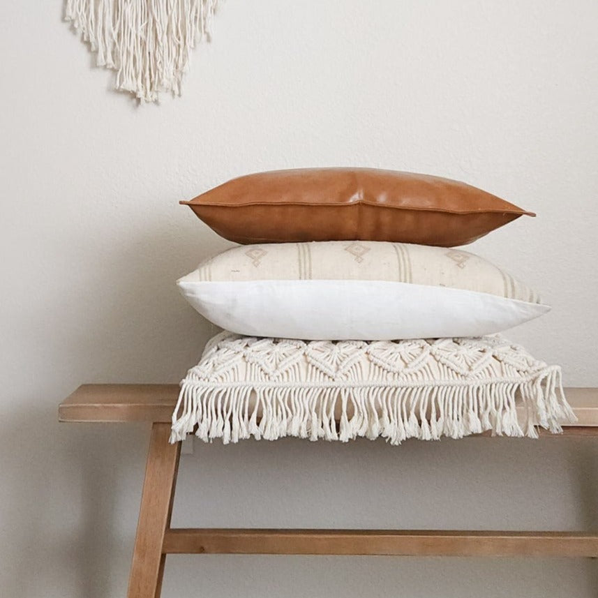 Tess Brown & Ivory Neutral Boho Pillow Cover Combo | Dusk & Bloom