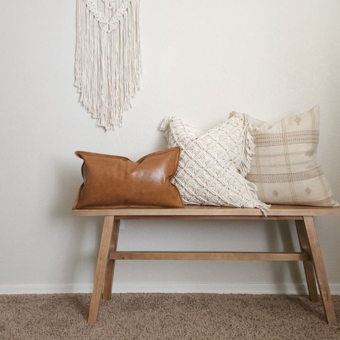 Tess Brown & Ivory Neutral Boho Pillow Cover Combo | Dusk & Bloom