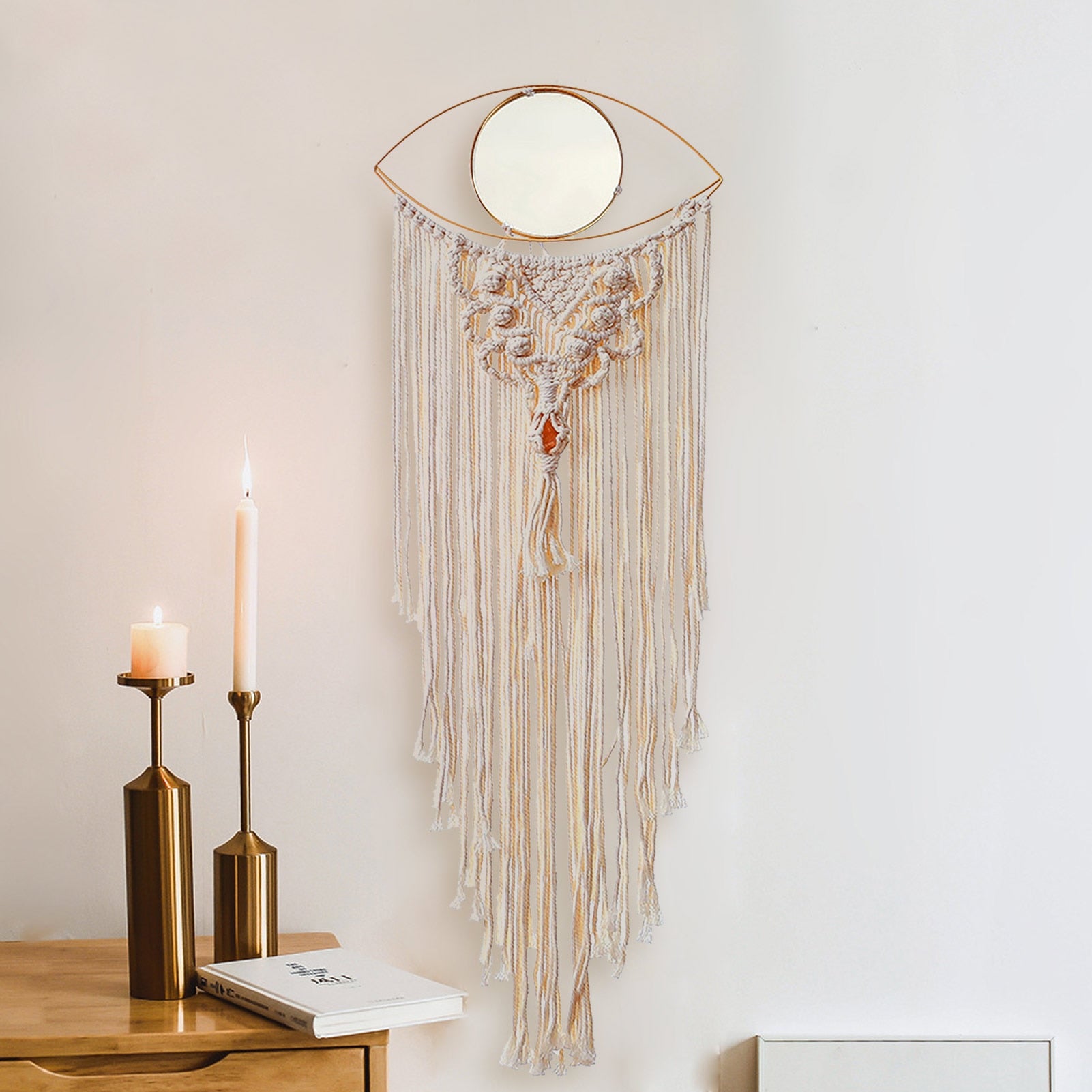 Iris Boho Eye Mirrored Macrame Wall Hanging / Tapestry | Dusk & Bloom
