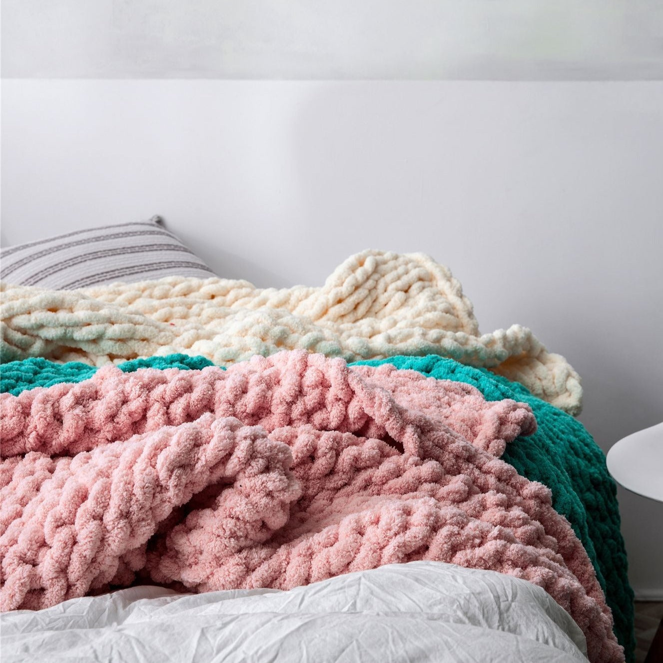 Serenity Chenille Chunky Knit Throw Blankets (51" x 63") | Dusk & Bloom