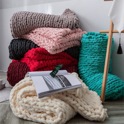 Serenity Chenille Chunky Knit Throw Blankets (51" x 63") | Dusk & Bloom