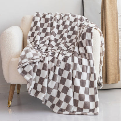 Bobby Gray Retro Checkered Flannel Throw Blanket (Long) | Dusk & Bloom